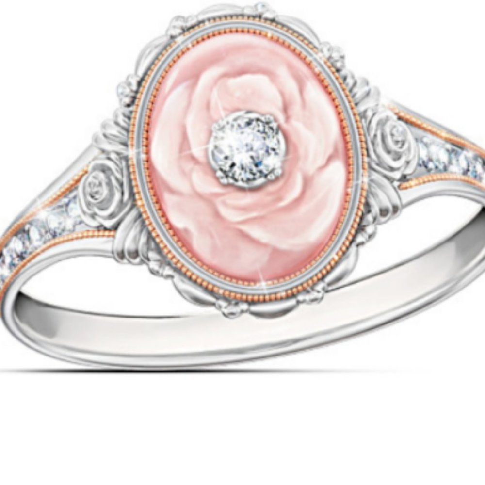 CLEARANCE  ** DIAMOND & CAMEO RING - Picture 2 of 2